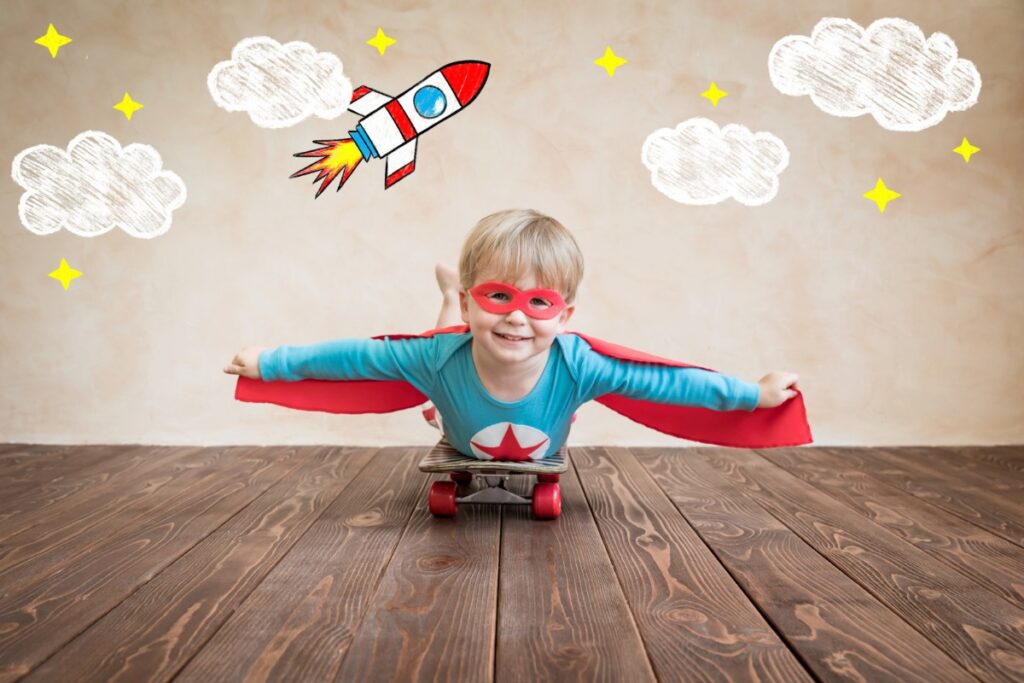 Enfant sur un skate board
